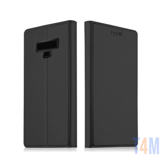 Capa Flip de Couro com Bolso Interno para Samsung Galaxy Note 9 Preto
